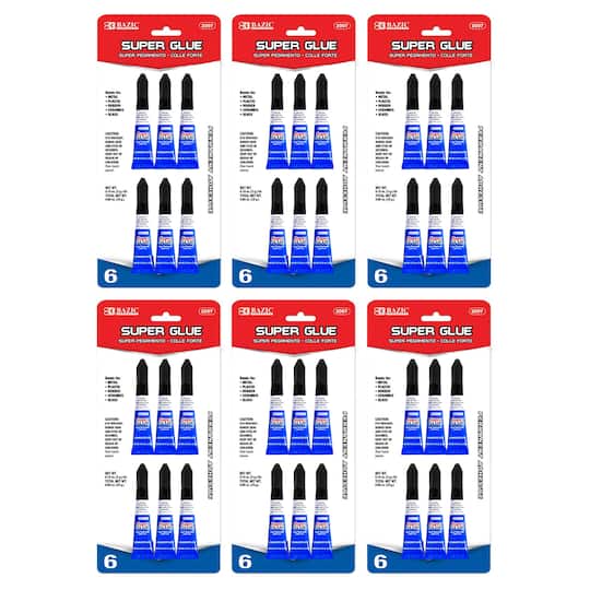 BAZIC Products® 3g Super Glues, 6 Packs of 6 in Clear | 3 g | Michaels®
